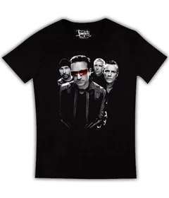 Прикольные футболки: U2 - портреты на черной